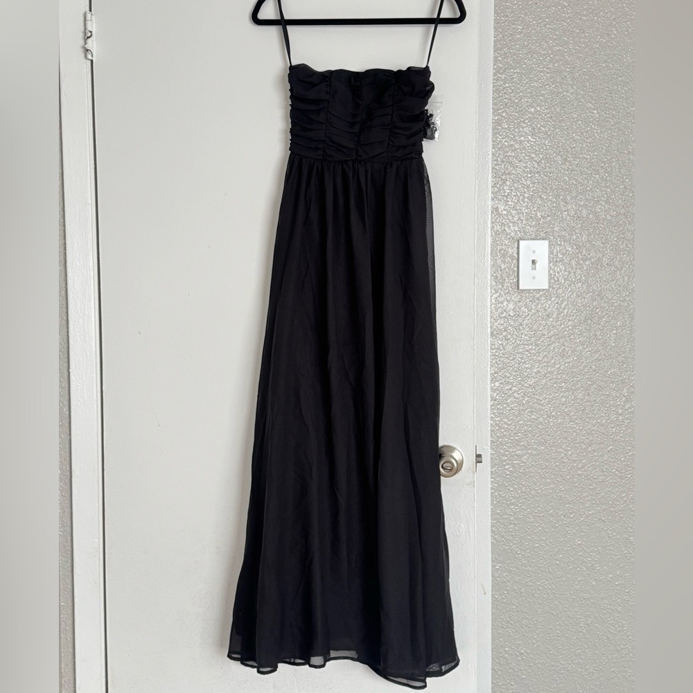 Un Deux Trois Formal Black Junior Girls Strapless Dress NWT Size 0